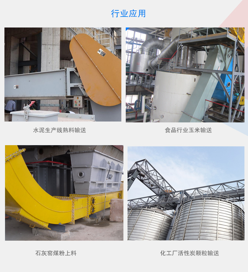 可以水平、傾斜或垂直布置，主要用于水泥、食品、化工、煤炭等行業(yè)