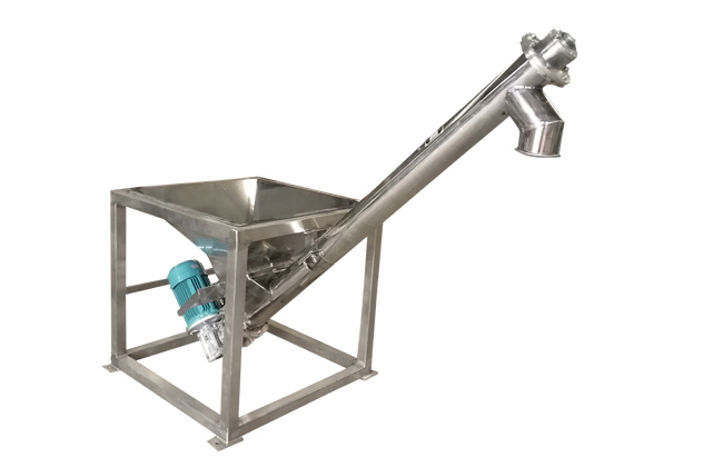 電機帶動螺旋回轉(zhuǎn)，推移物料以實現(xiàn)輸送目的的設(shè)備